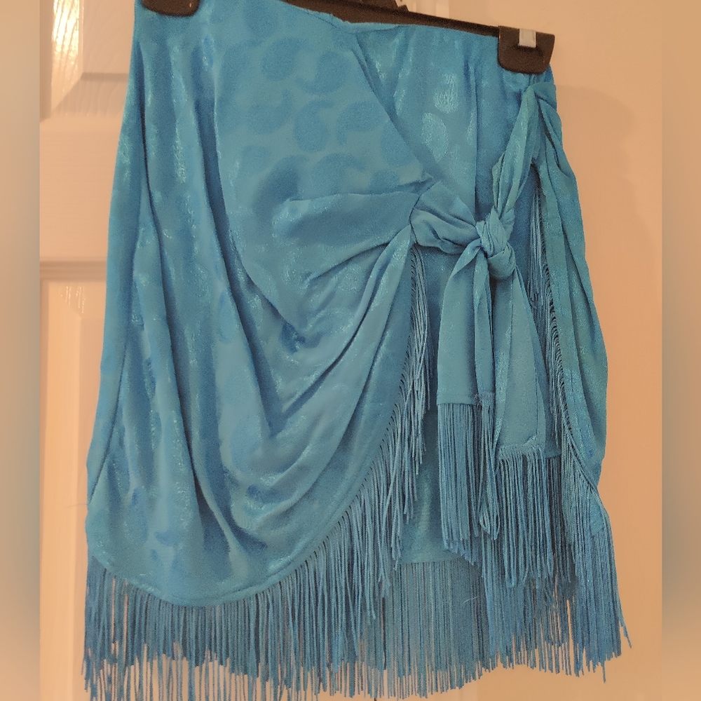 Mango - Blue tassel skirt size xxs